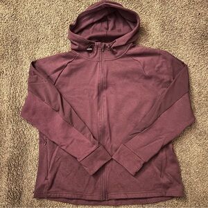 Maroon Hooded Zip-Up Jacket